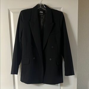 Zara Women's Black Blazer Jacket Long